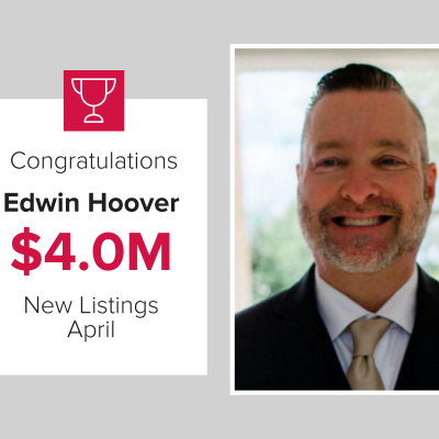 Edwin was the top agent for new listings in April 2021.