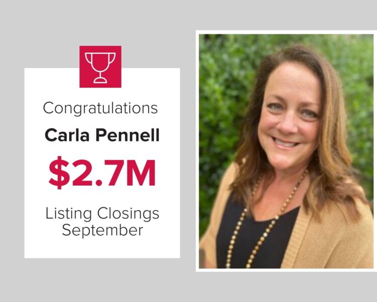 Carla Pennel wins Listing Closings in September at Mark Spain Real Estate
